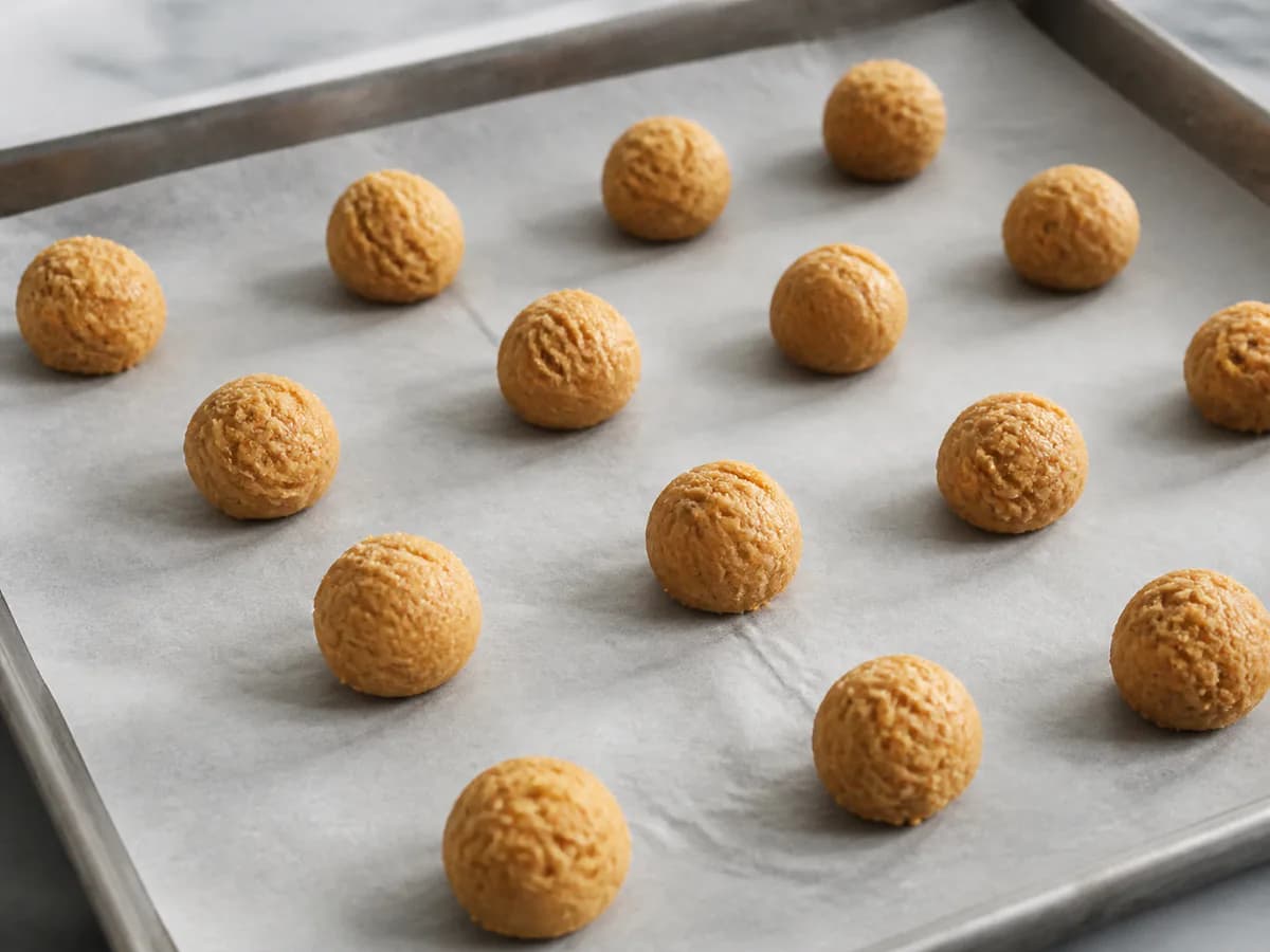 Preparação de Bolachas de Manteiga de Amendoim durante a confeção