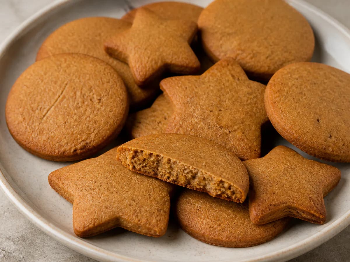 Pormenor de uma porção de Bolachas de Mel