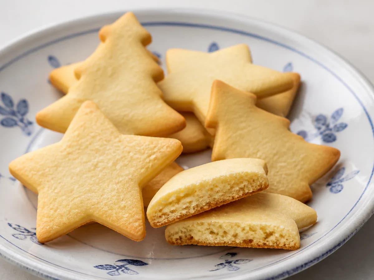 Pormenor de uma porção de Bolachas Simples de Natal