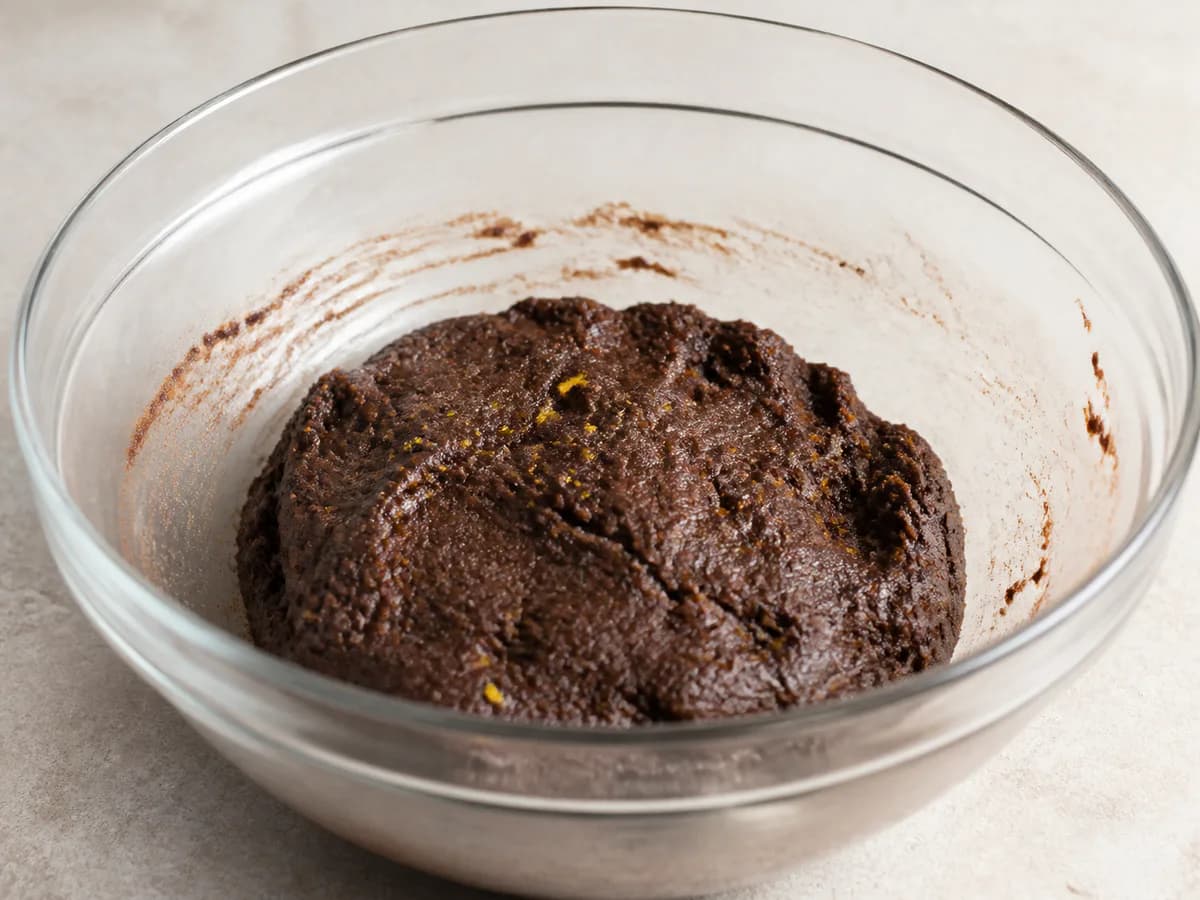 Preparação de Bolachinhas de Alfarroba durante a confeção