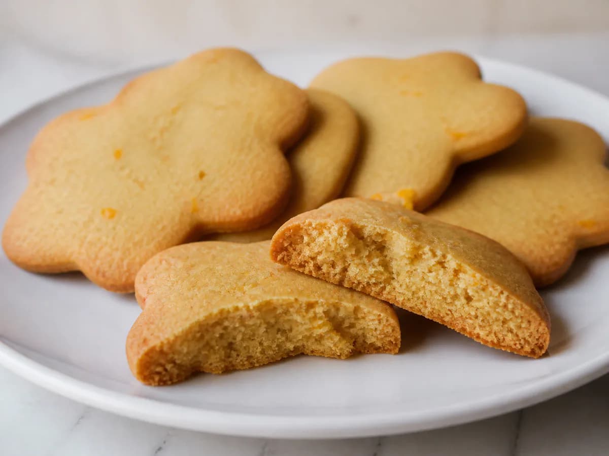 Pormenor de uma porção de Bolachinhas de Gengibre, Canela e Tangerina (Bimby)