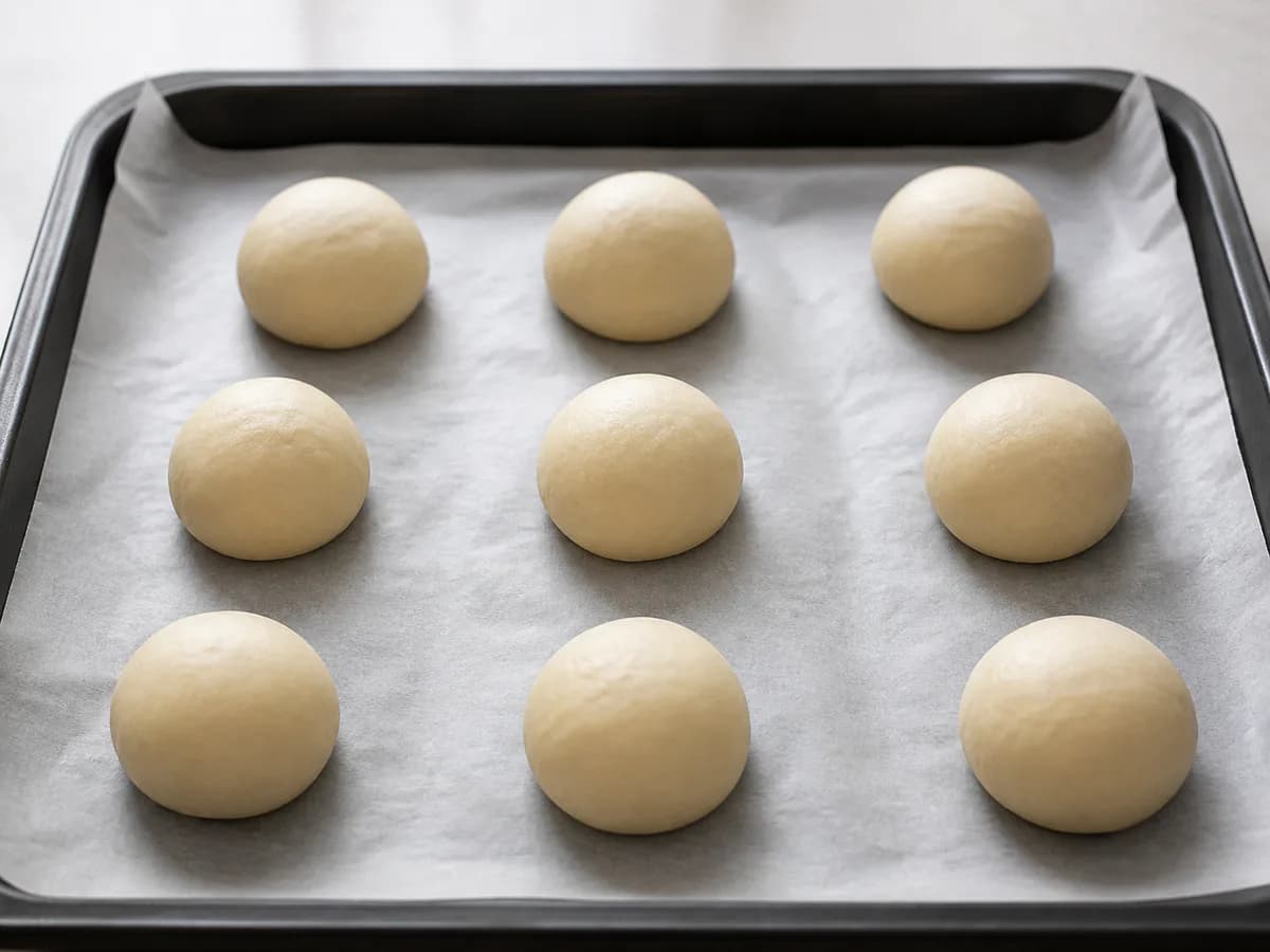 Preparação de Bolinhas de Pão Caseiras durante a confeção