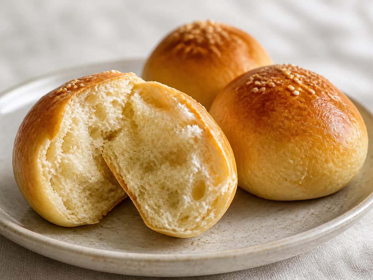 Pormenor de uma porção de Bolinhas de Pão Caseiras