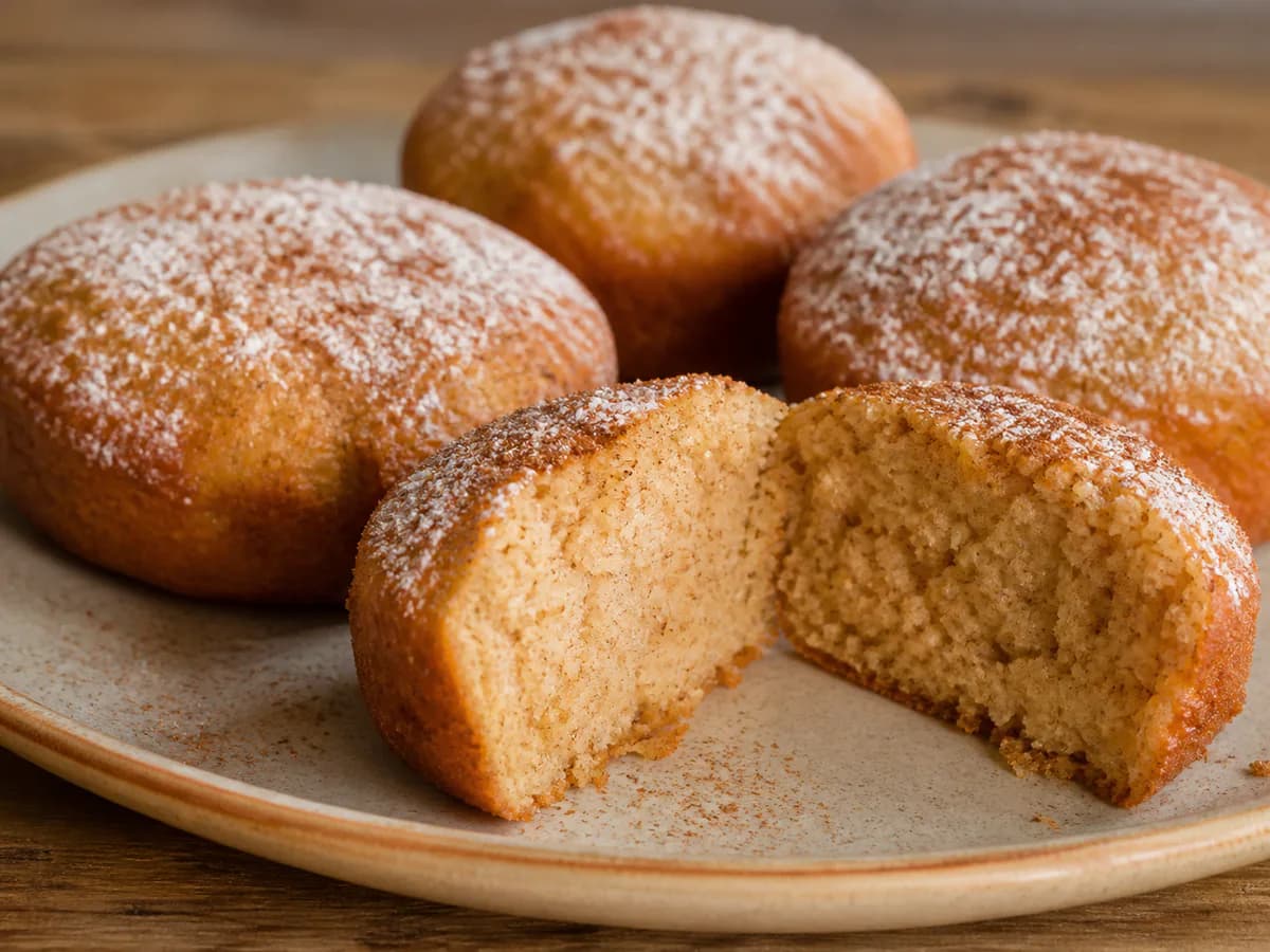 Pormenor de uma porção de Bolinhos de Amor e Canela