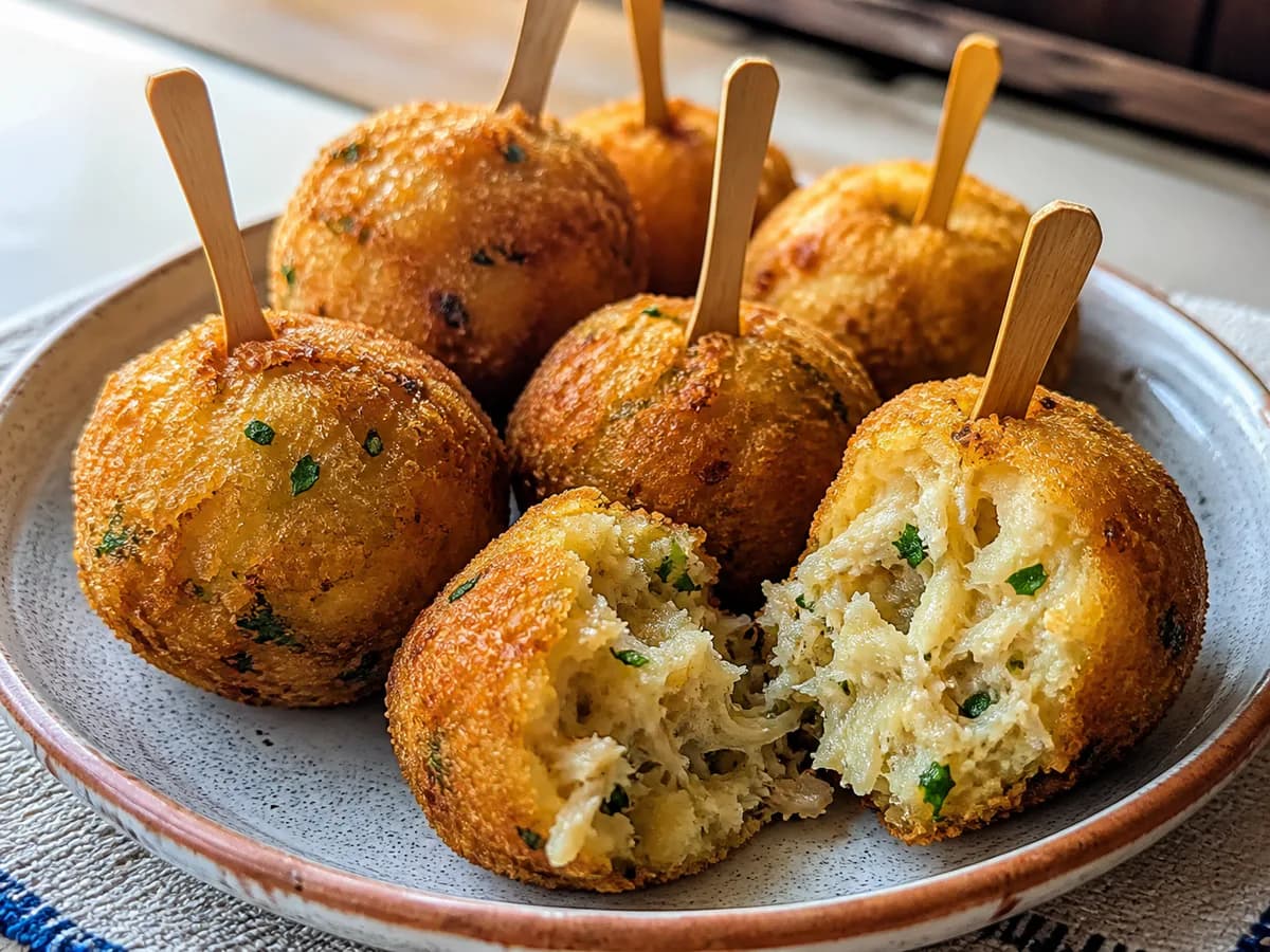 Pormenor de uma porção de Bolinhos "Em Forma De Chupa Chupa"