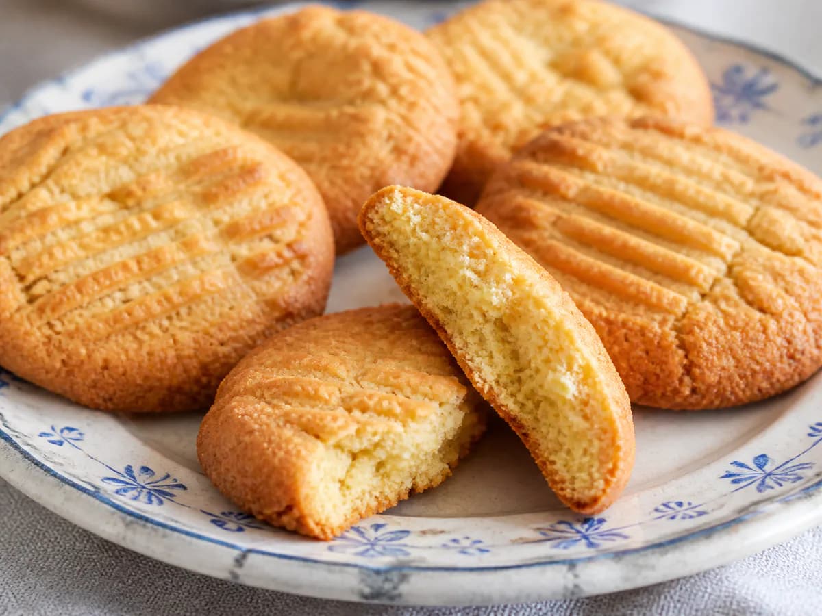 Pormenor de uma porção de Bolinhos Secos à Antiga