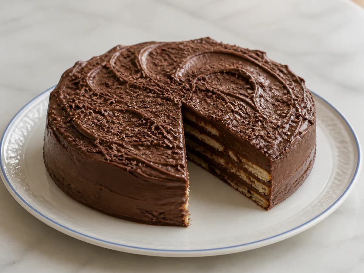 Bolo Bolacha com Creme de Chocolate