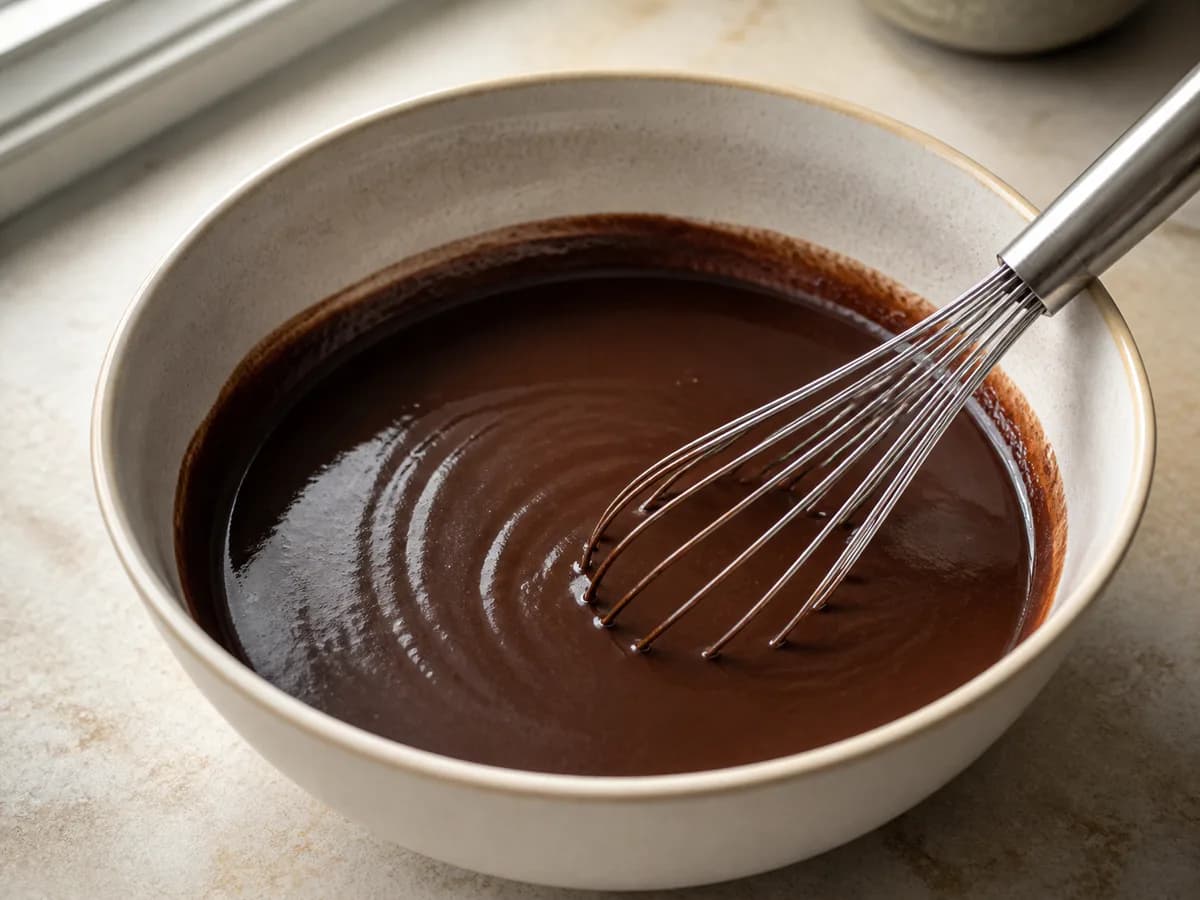 Preparação de Bolo de Café e Chocolate durante a confeção