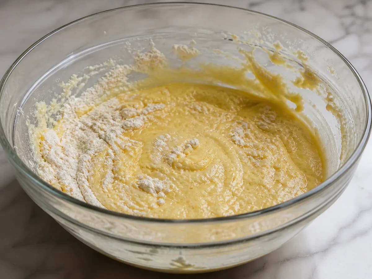 Preparação de Bolo Casa Um Cheirinho Delicioso durante a confeção