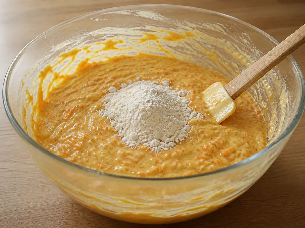 Preparação de Bolo de Cenoura Fácil e Fofinho (Sempre 2) durante a confeção