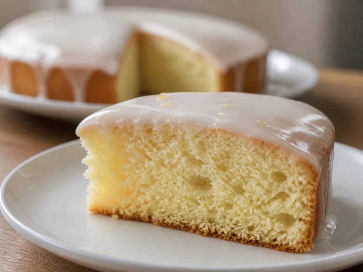 Pormenor de uma porção de Bolo Colchão de Noiva Delicioso