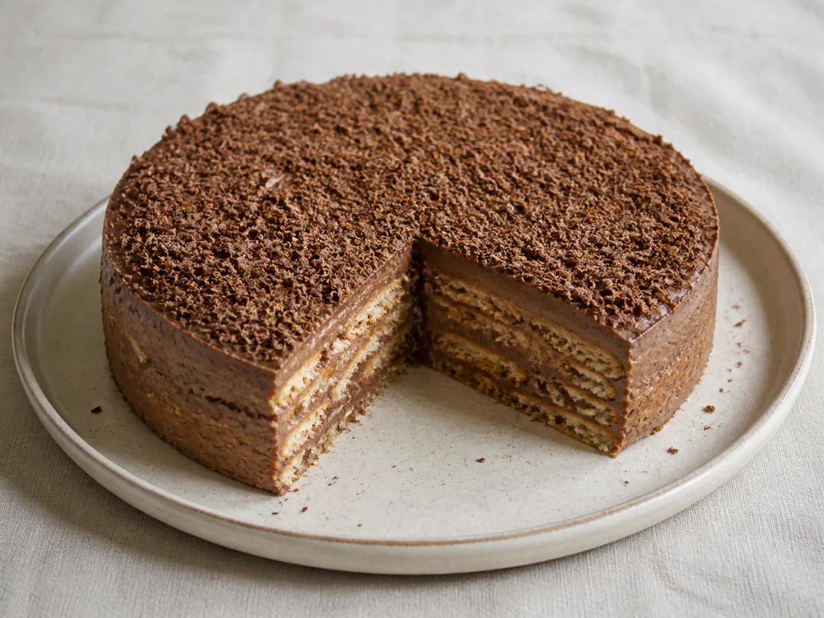 Bolo de Biscoitos e Chocolates