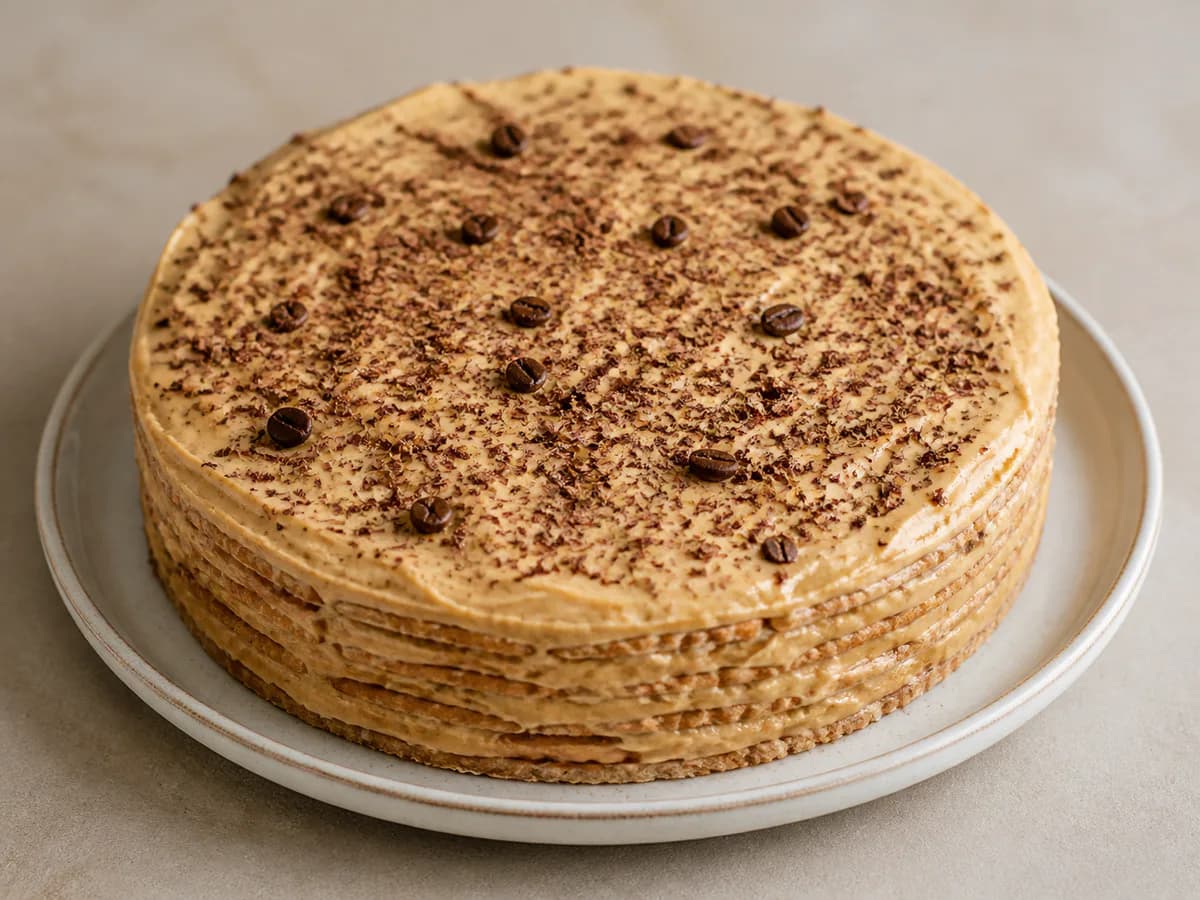 Bolo de Bolacha com Creme de Café
