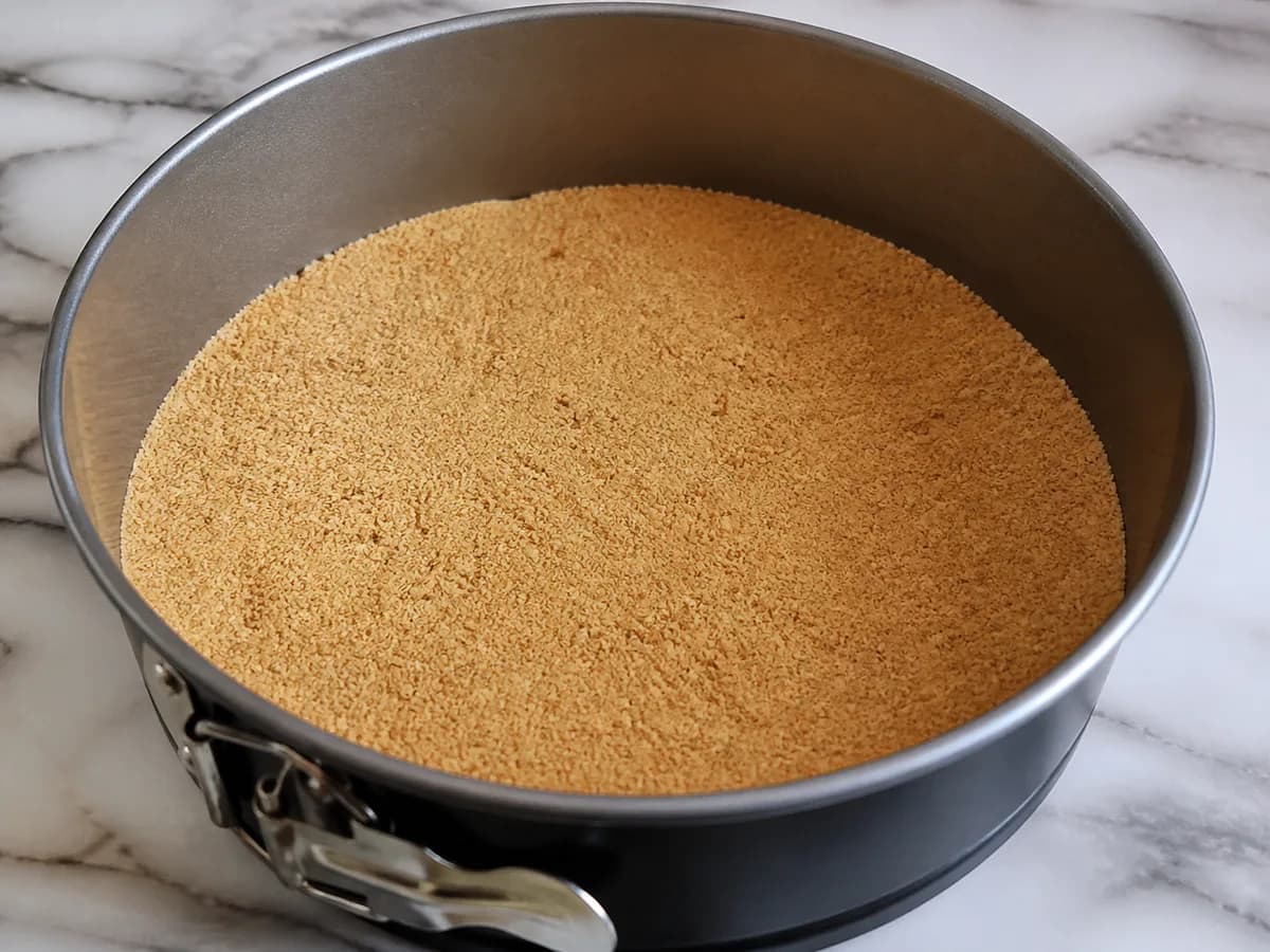 Preparação de Bolo de Bolacha Muito Cremoso com Ananás e Coco durante a confeção