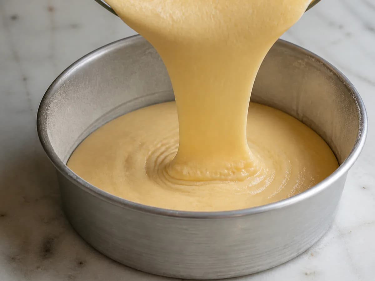 Preparação de Bolo de Caramelo Delicioso durante a confeção