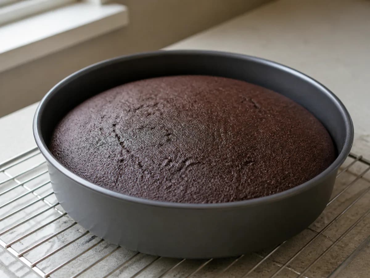 Preparação de Bolo de Caramelo e Chocolate durante a confeção