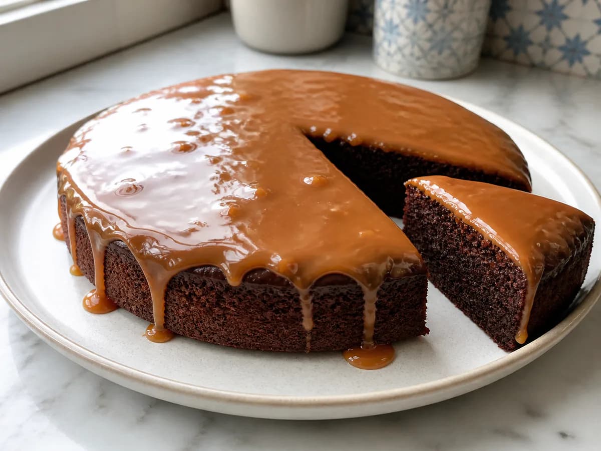 Bolo de Caramelo e Chocolate