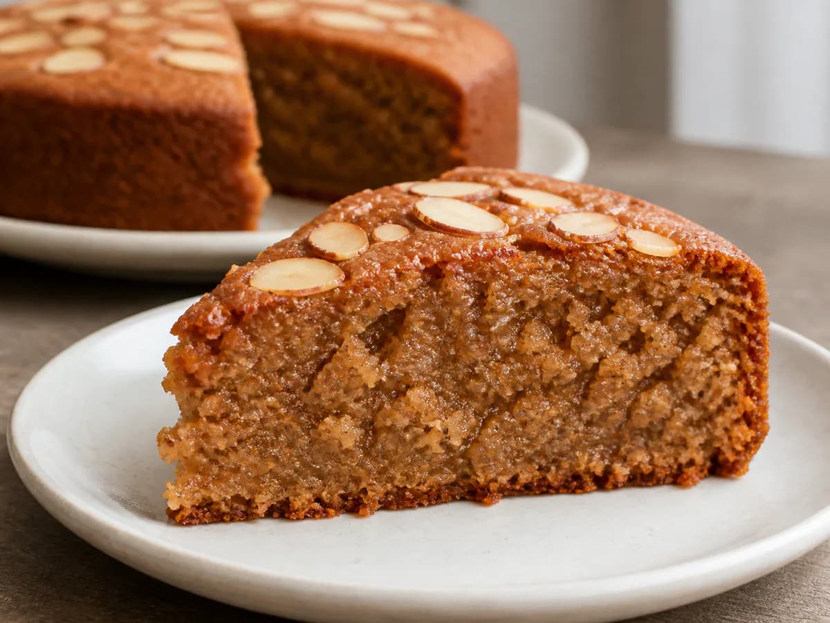 Pormenor de uma porção de Bolo de Castanhas