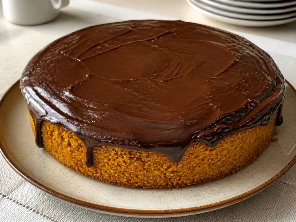 Bolo de Cenoura com Cobertura Rápida de Chocolate
