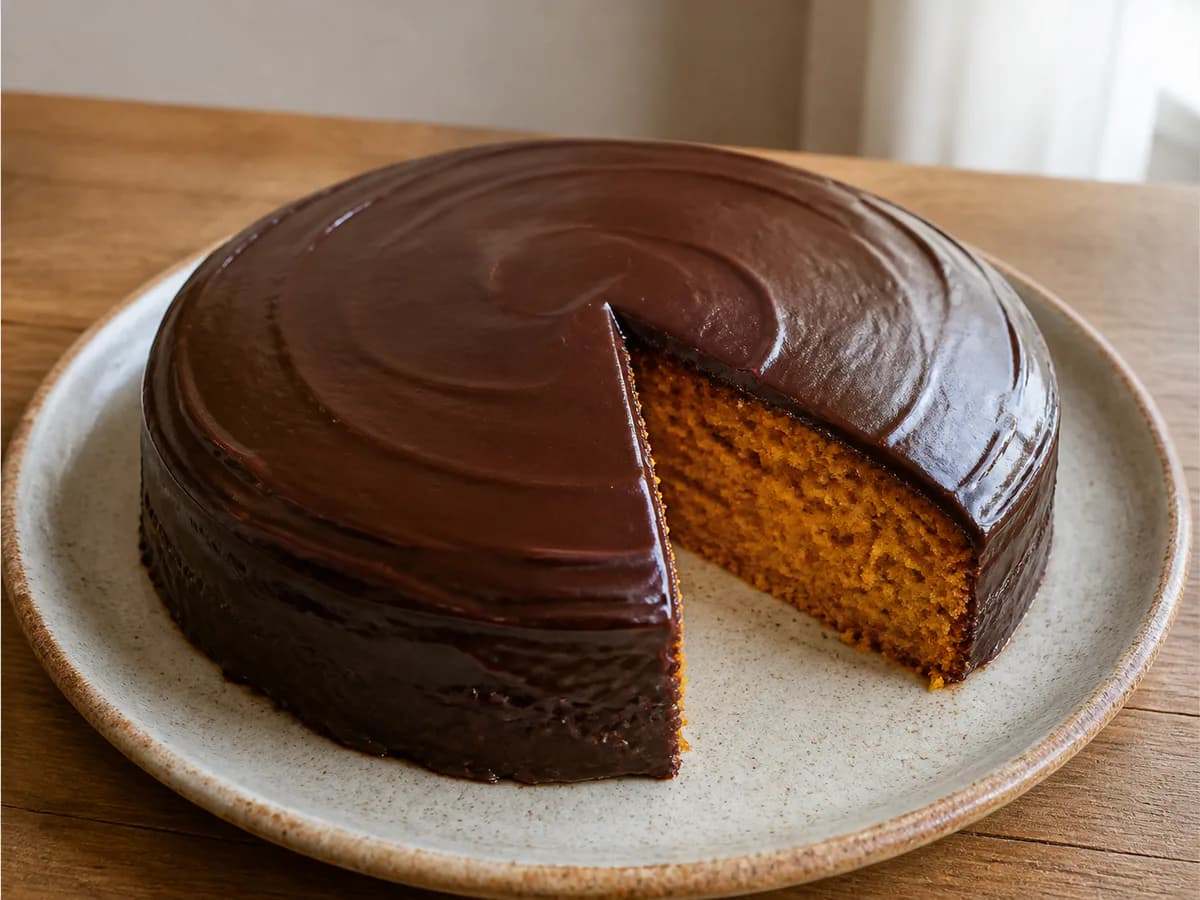 Bolo de Cenoura Ralada com Cobertura de Chocolate