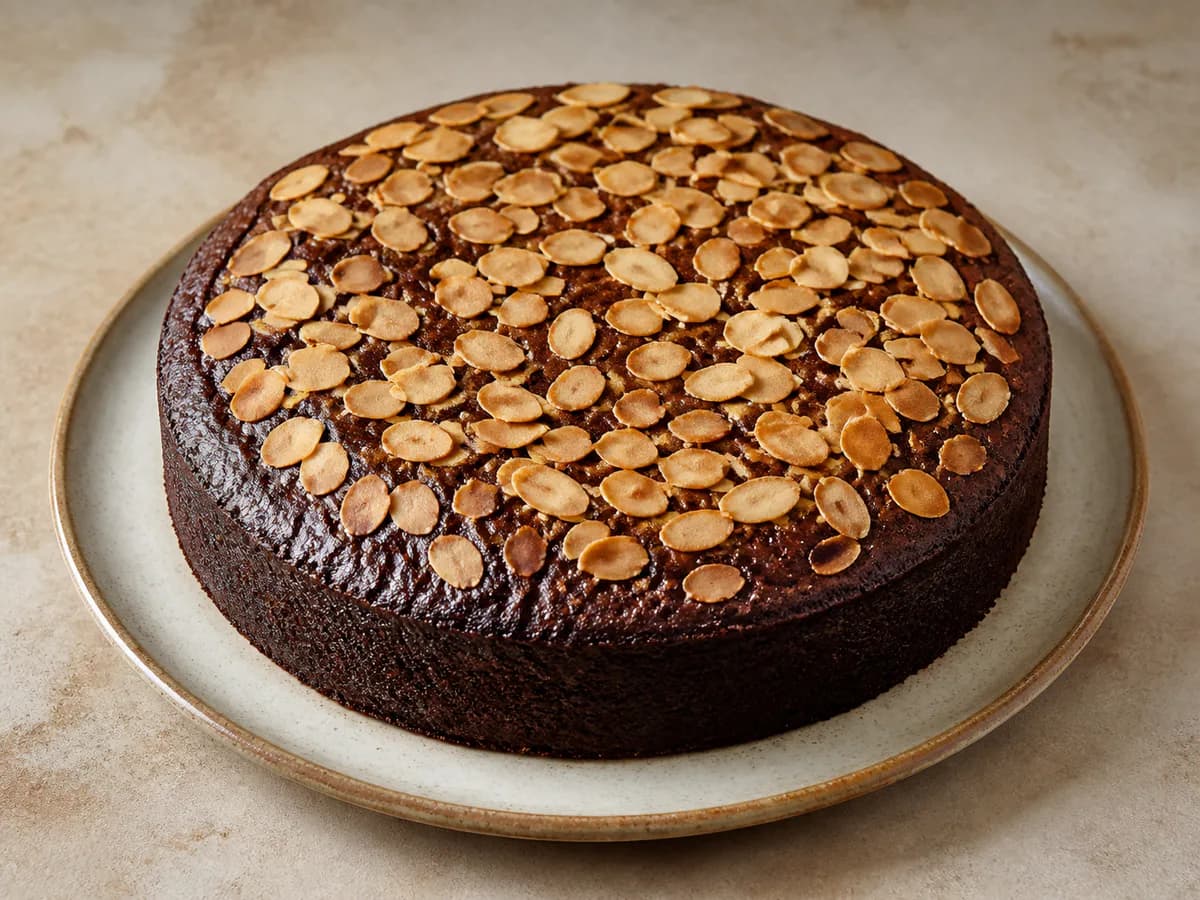 Bolo de Cacau com Amêndoa Laminada