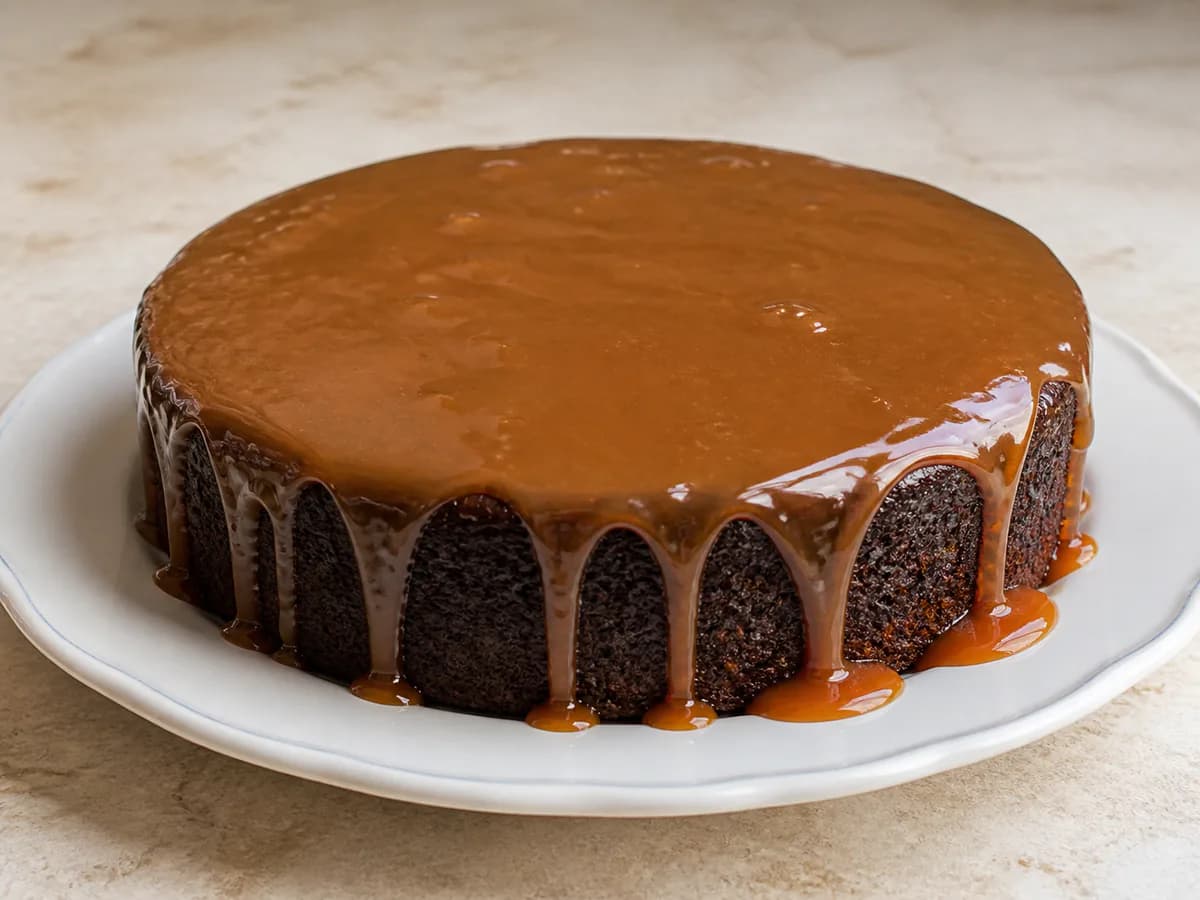 Bolo de Chocolate com Caramelo Salgado