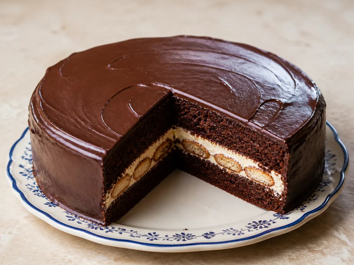 Bolo de Chocolate e Café com Recheio de Tiramisu