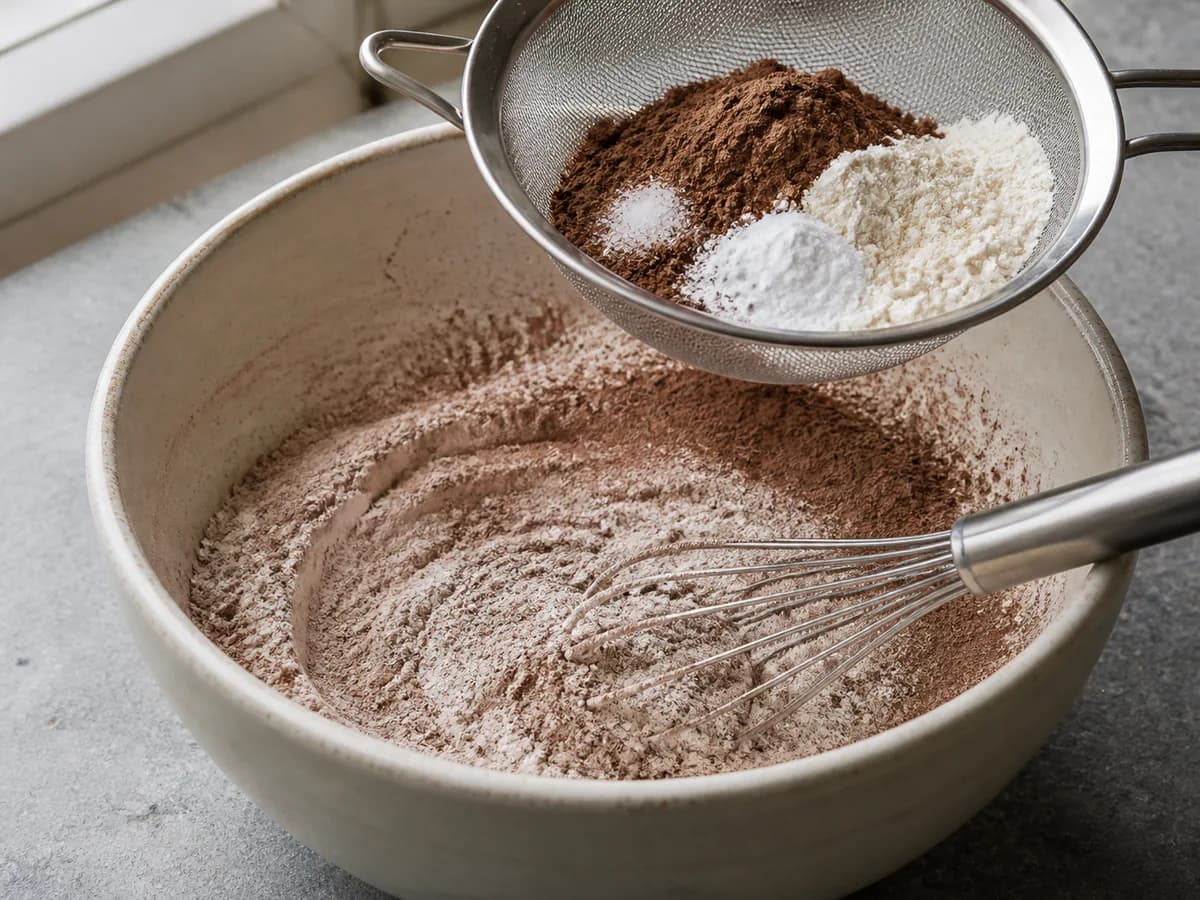 Pormenor de uma porção de Bolo de Curgete e Cacau