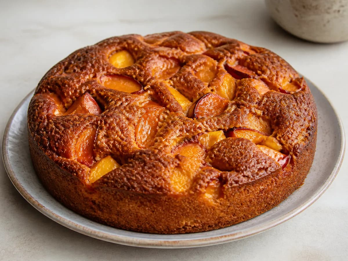 Bolo de Damasco e Nectarina Suculento