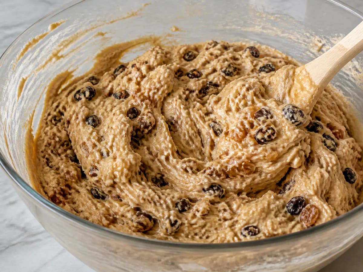 Preparação de Bolo de Frutos Natalício durante a confeção