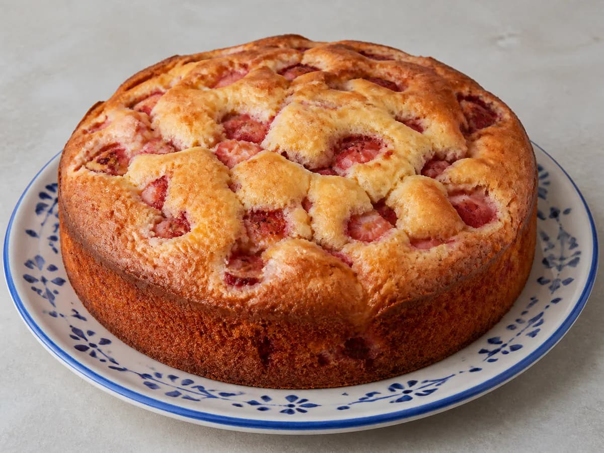 Bolo de Iogurte com Morangos