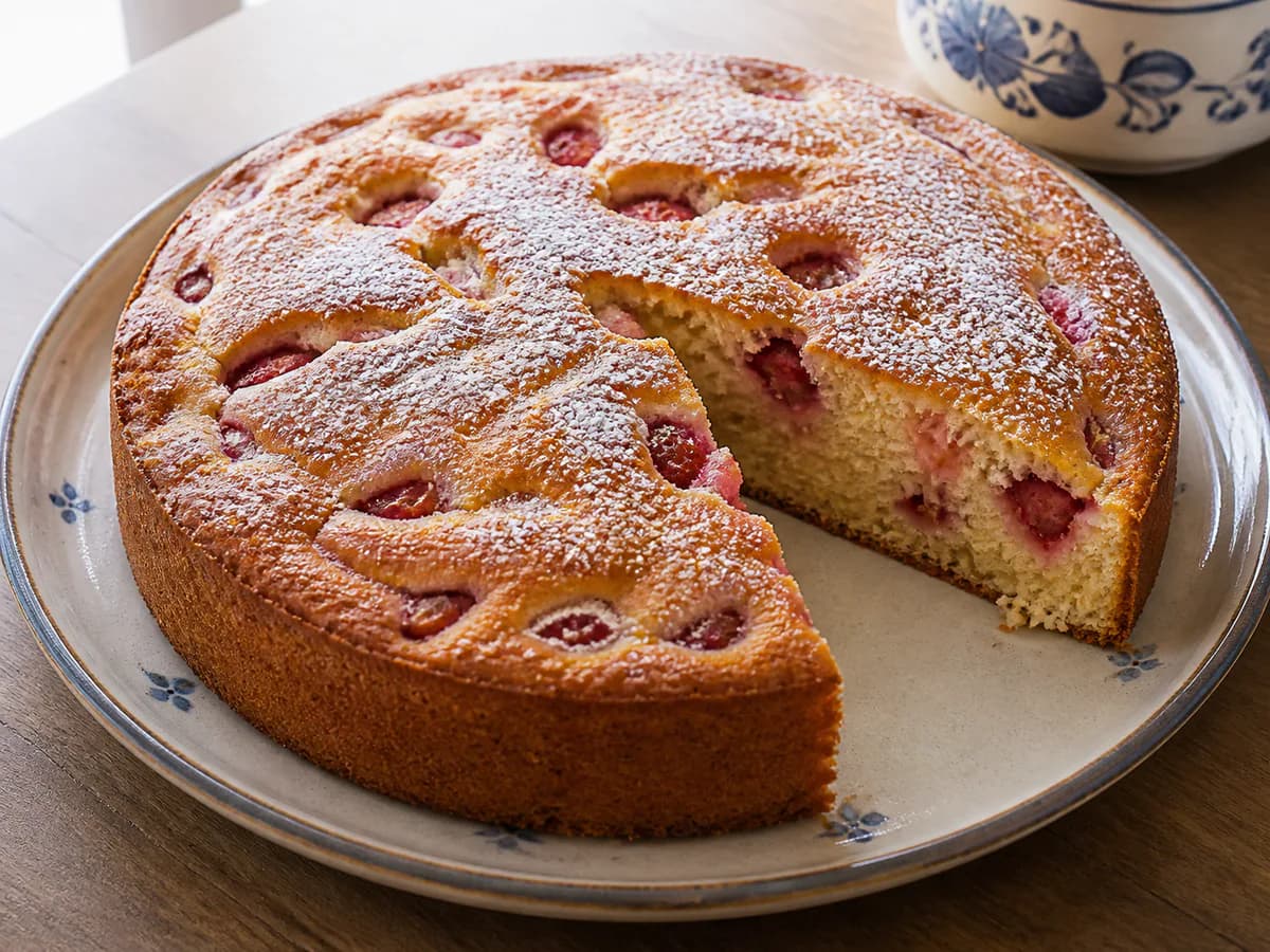 Bolo de Iogurte e Morangos
