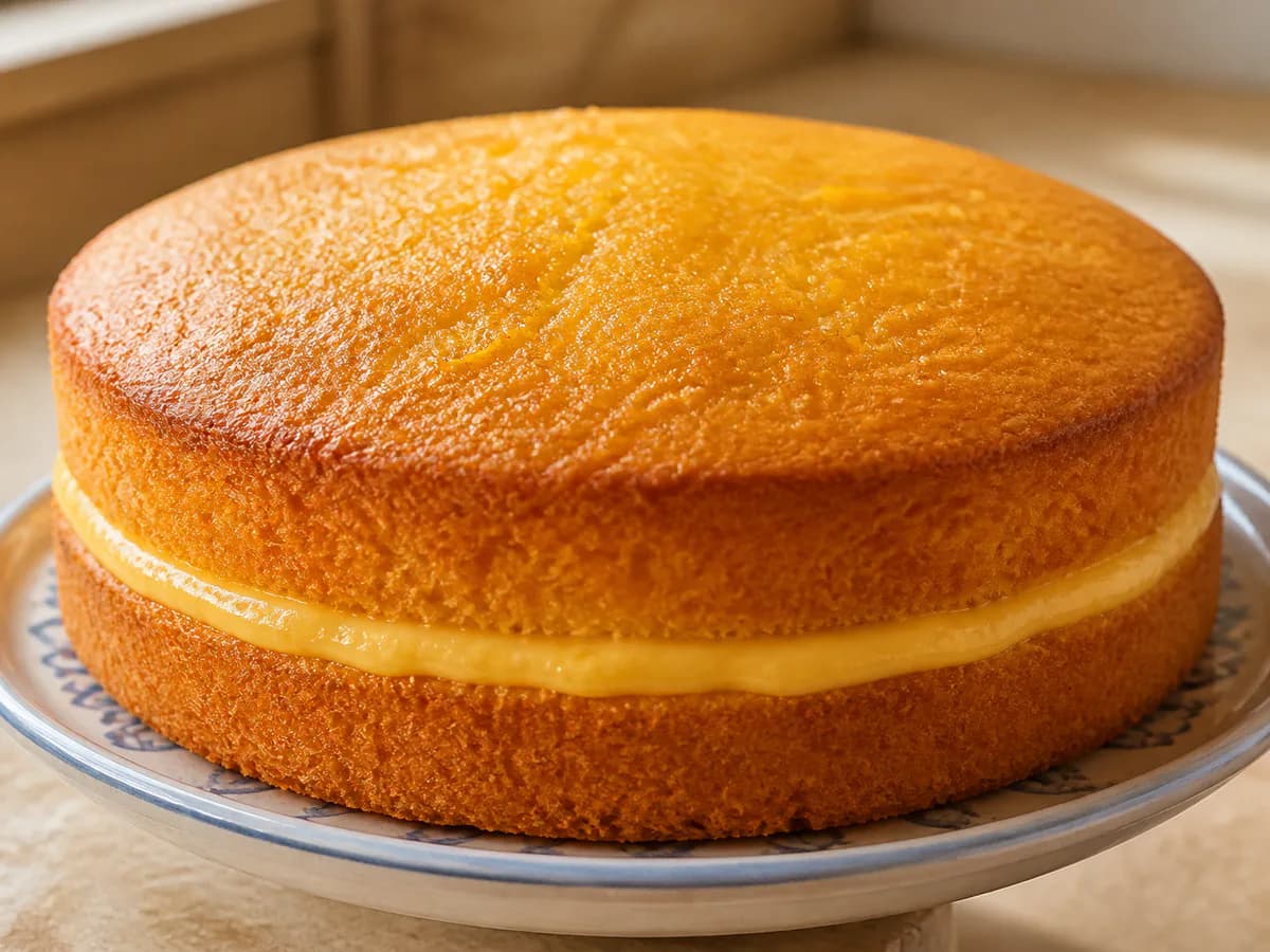 Bolo de Laranja Muito Fofinho Recheado com Creme de Laranja
