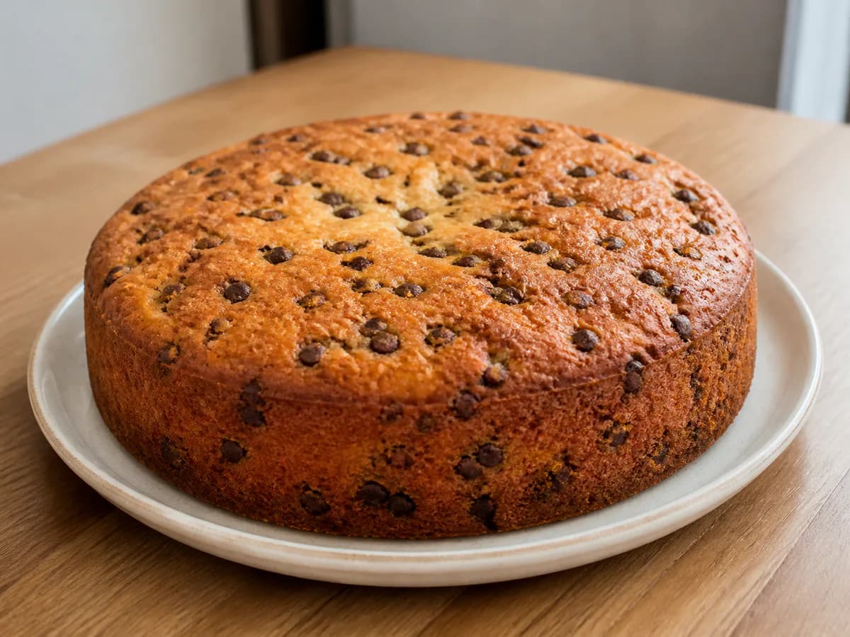 Bolo de Leite com Pepitas de Chocolate