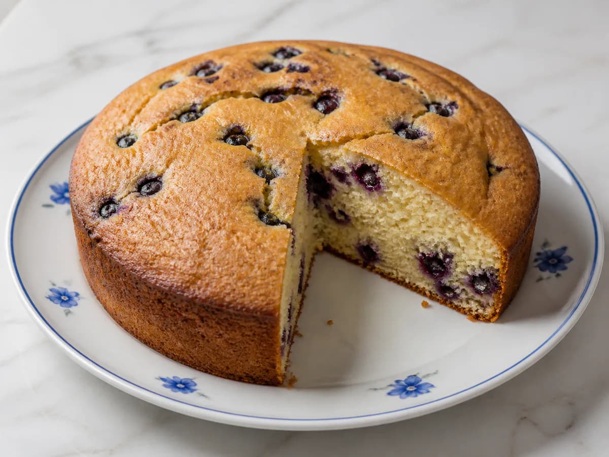 Bolo de Limão e Mirtilos