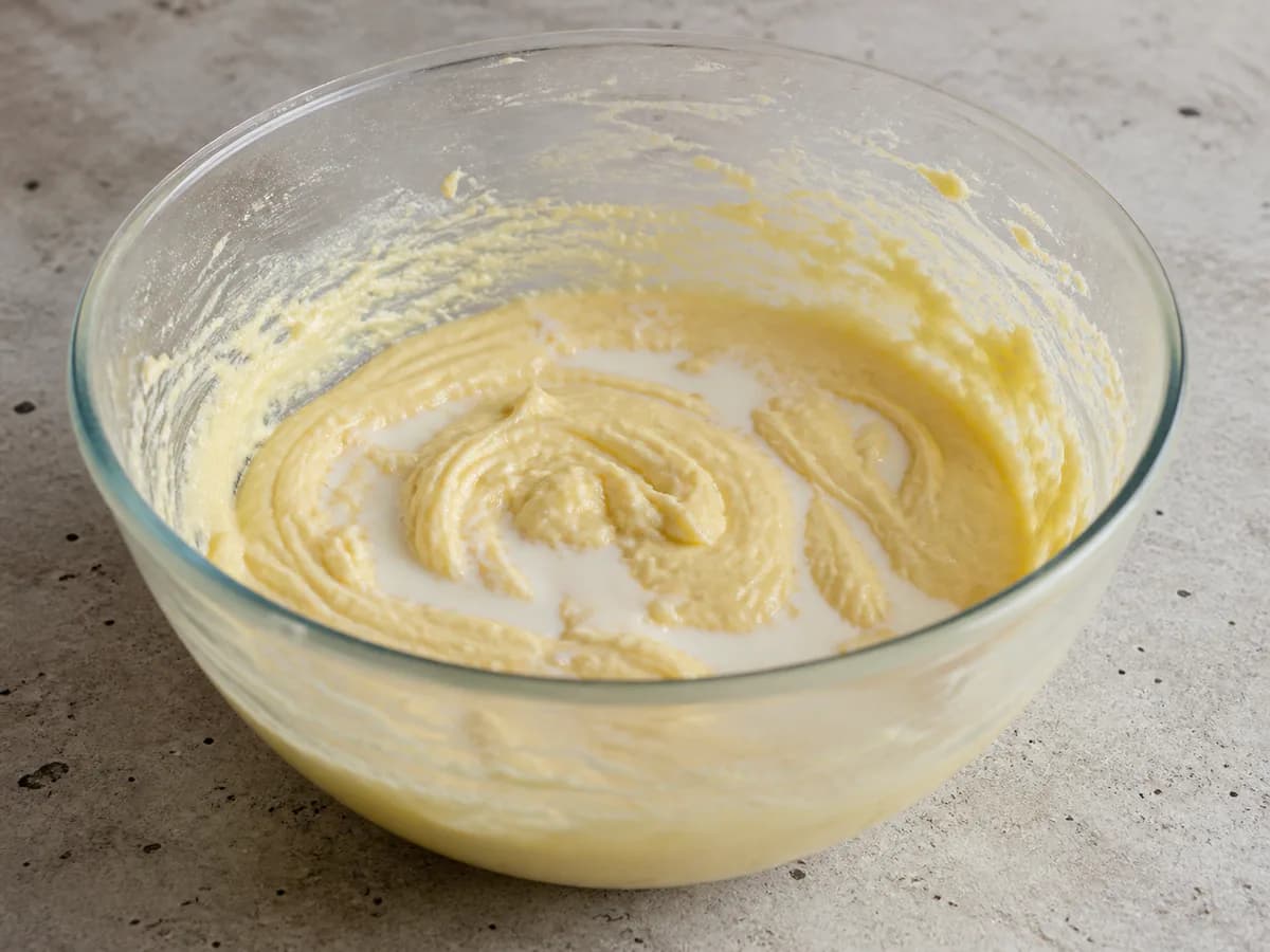 Preparação de Bolo de Limão e Mirtilos durante a confeção