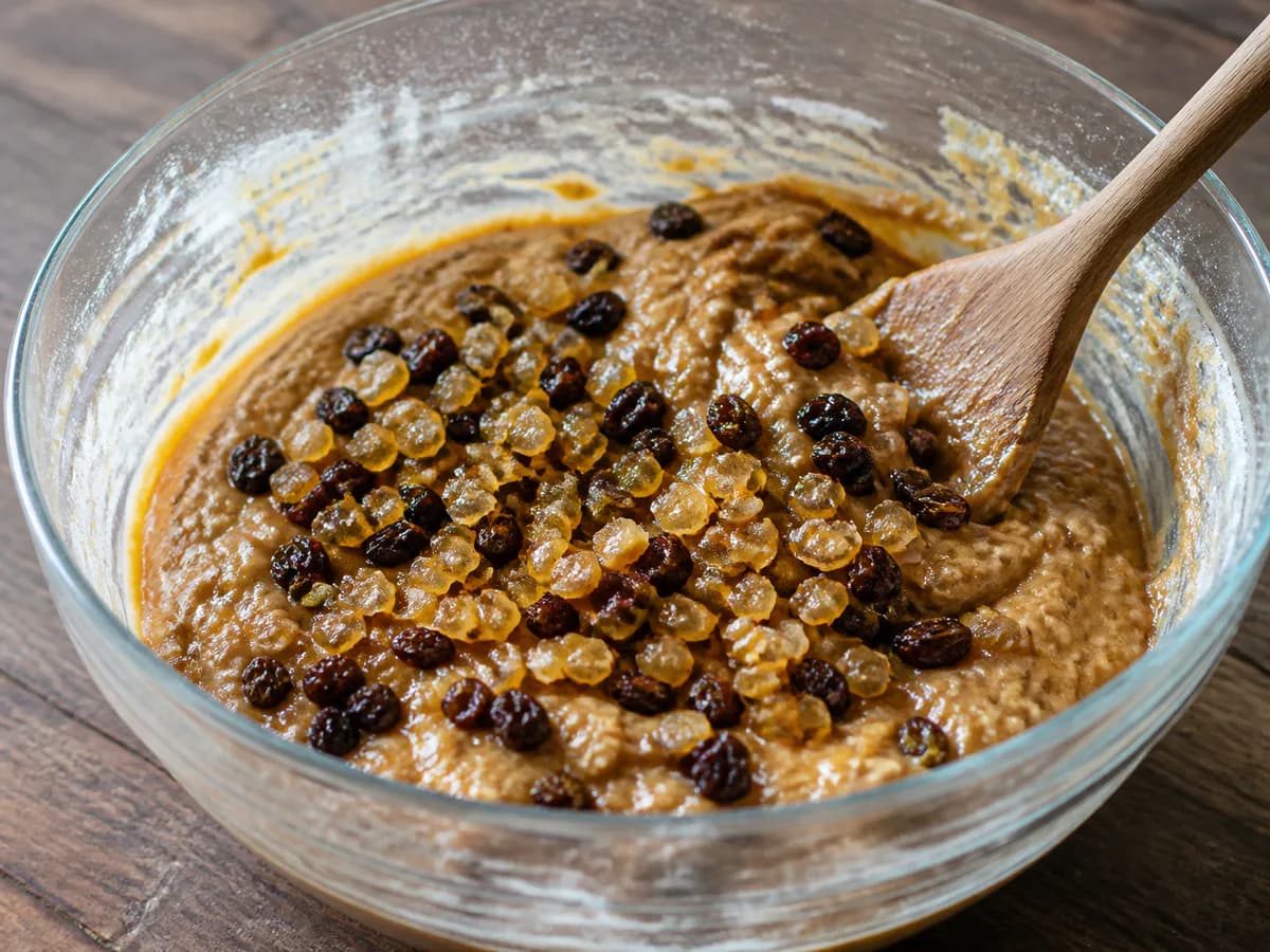 Preparação de Bolo de Mel Algarvio durante a confeção