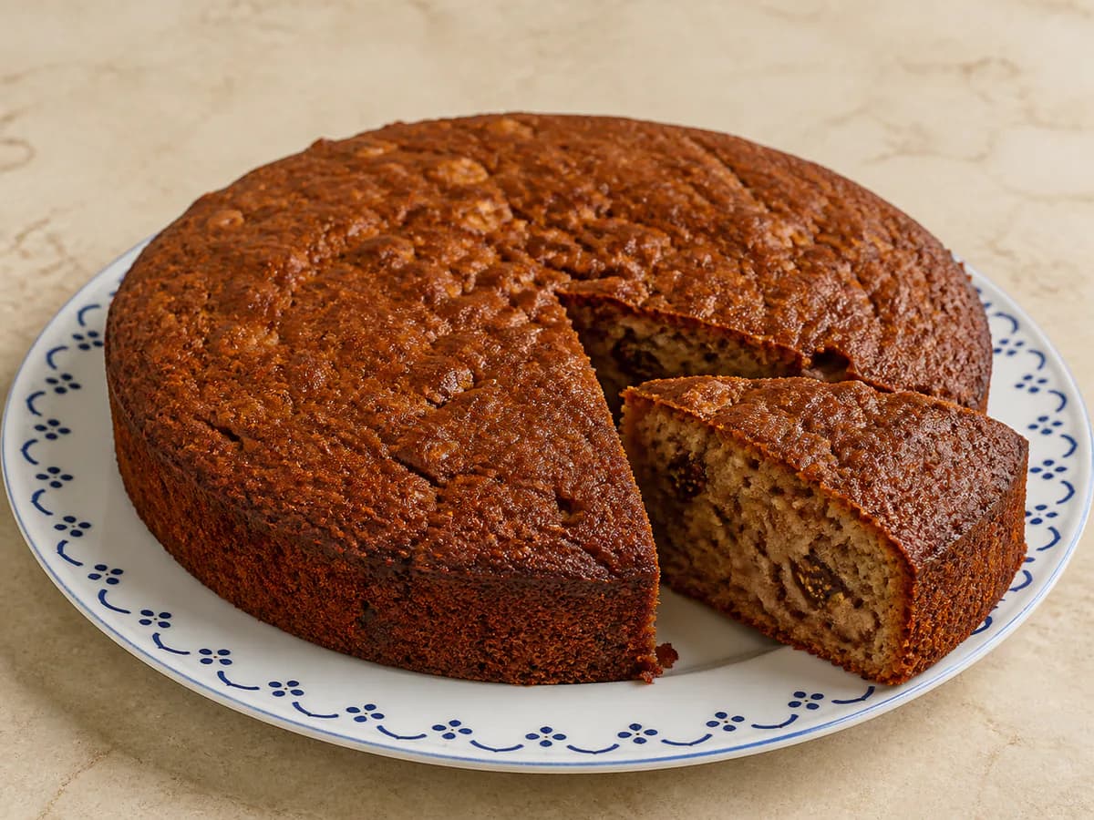 Bolo de Mel com Nozes e Figos Secos