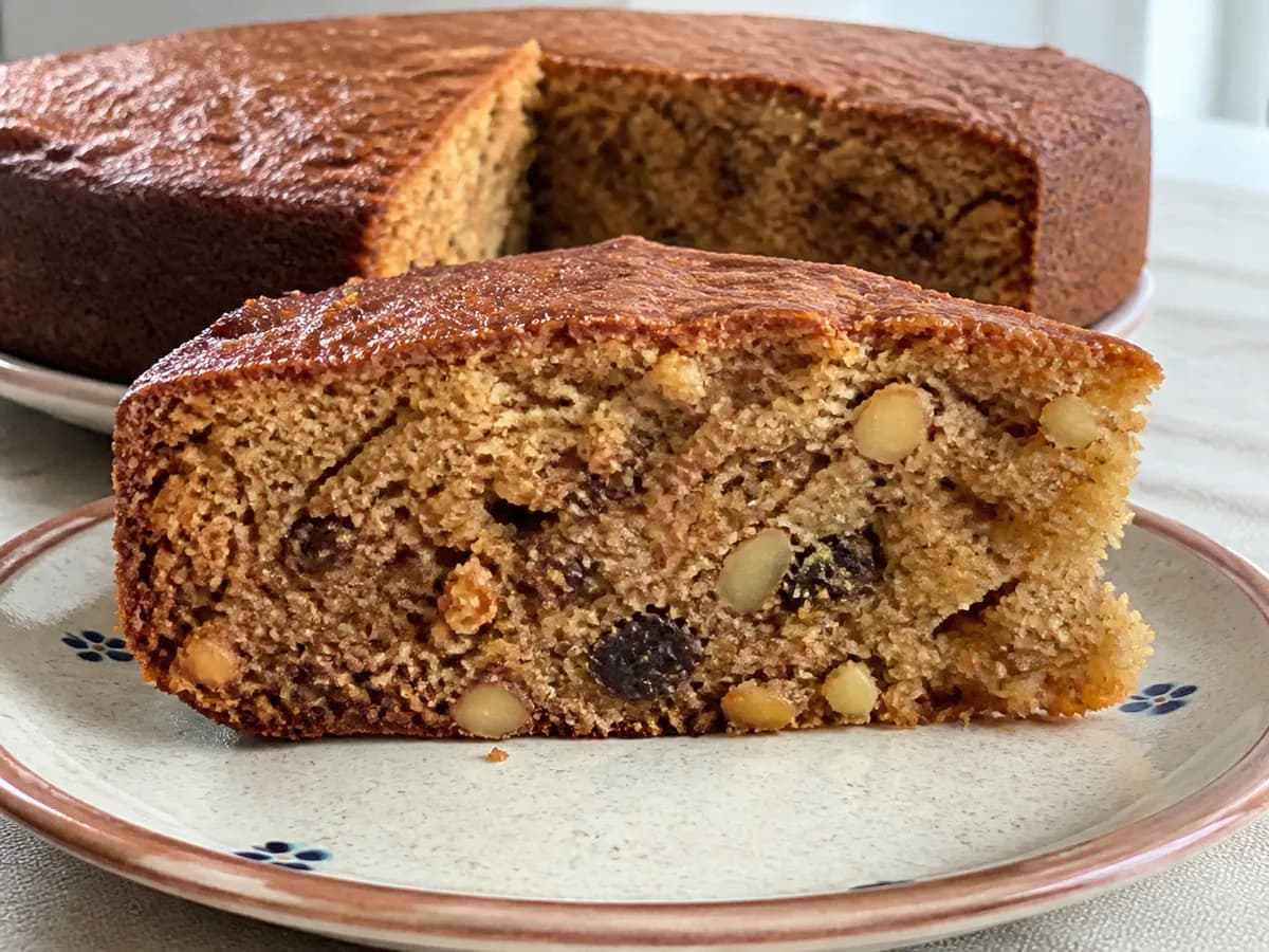Pormenor de uma porção de Bolo de Natal da Minha Família