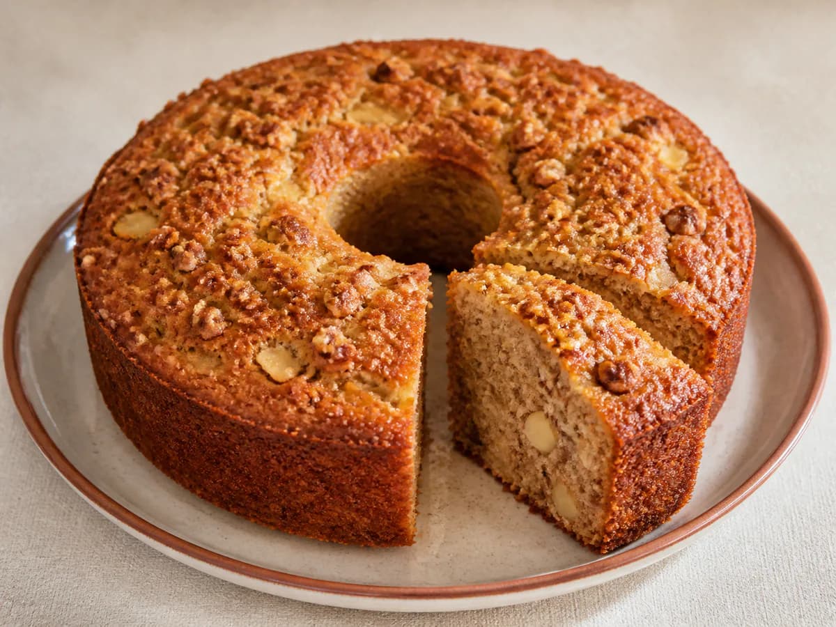 Bolo de Peras com Nozes e Mel