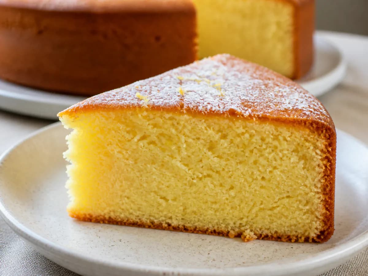 Pormenor de uma porção de Bolo de Requeijão e Limão