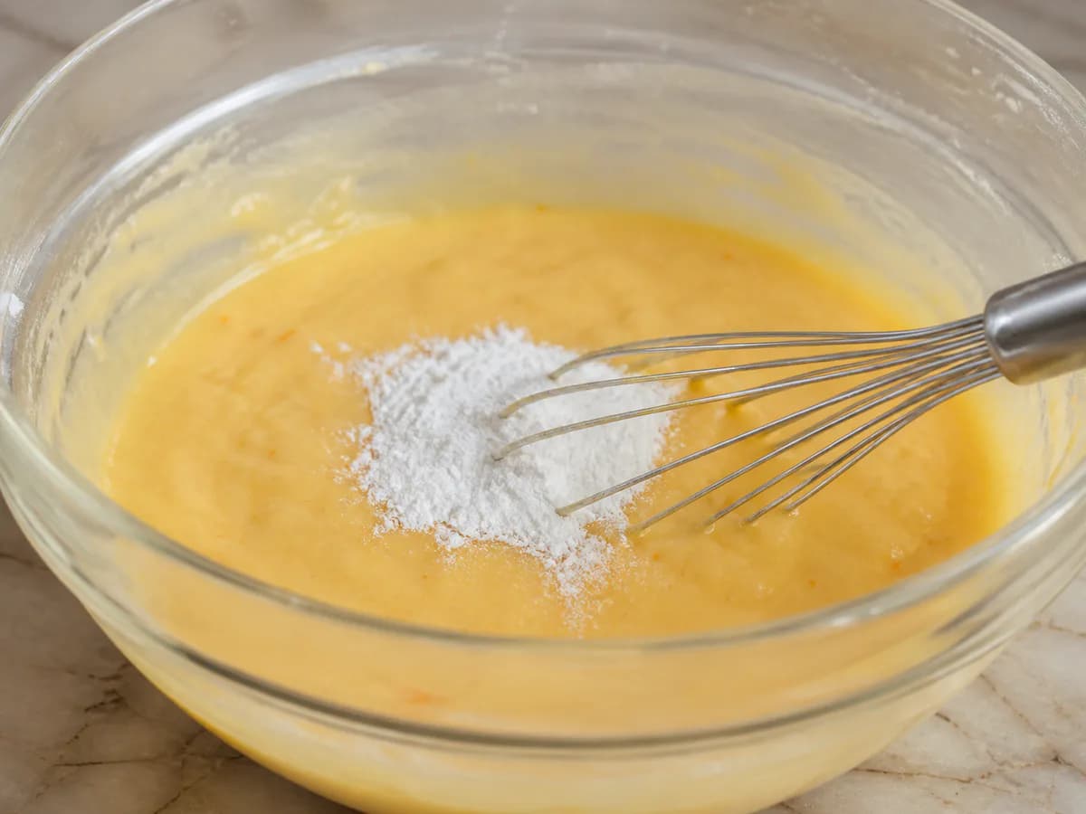 Preparação de Bolo de Tangerina Fofinho durante a confeção