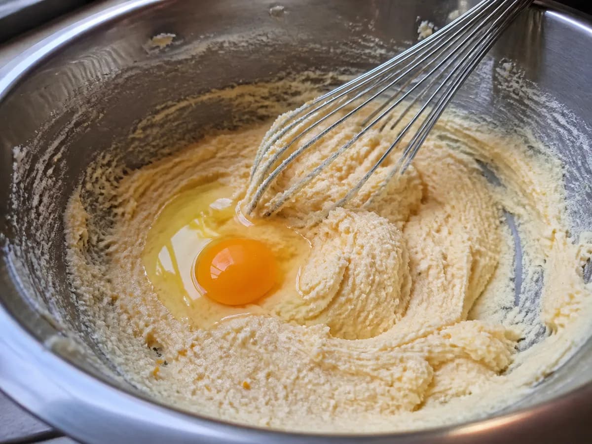 Preparação de Bolo de Tangerina com Sementes de Papoila durante a confeção