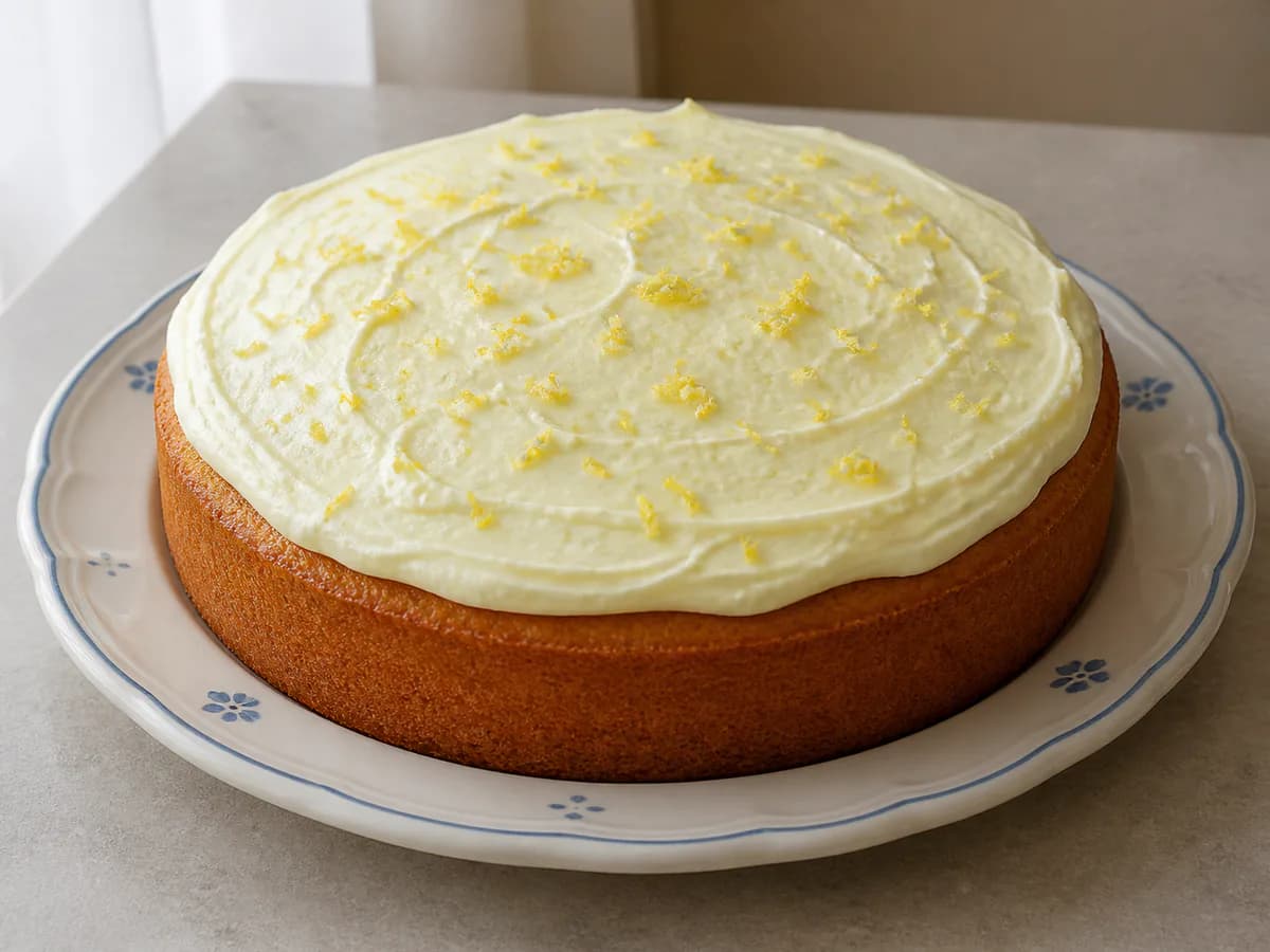 Bolo de Limão com Cobertura de Queijo Creme