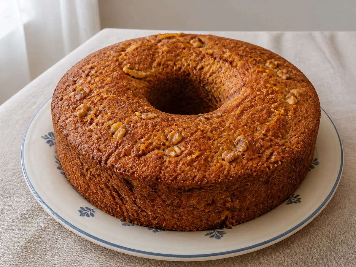 Bolo Integral de Laranja e Nozes