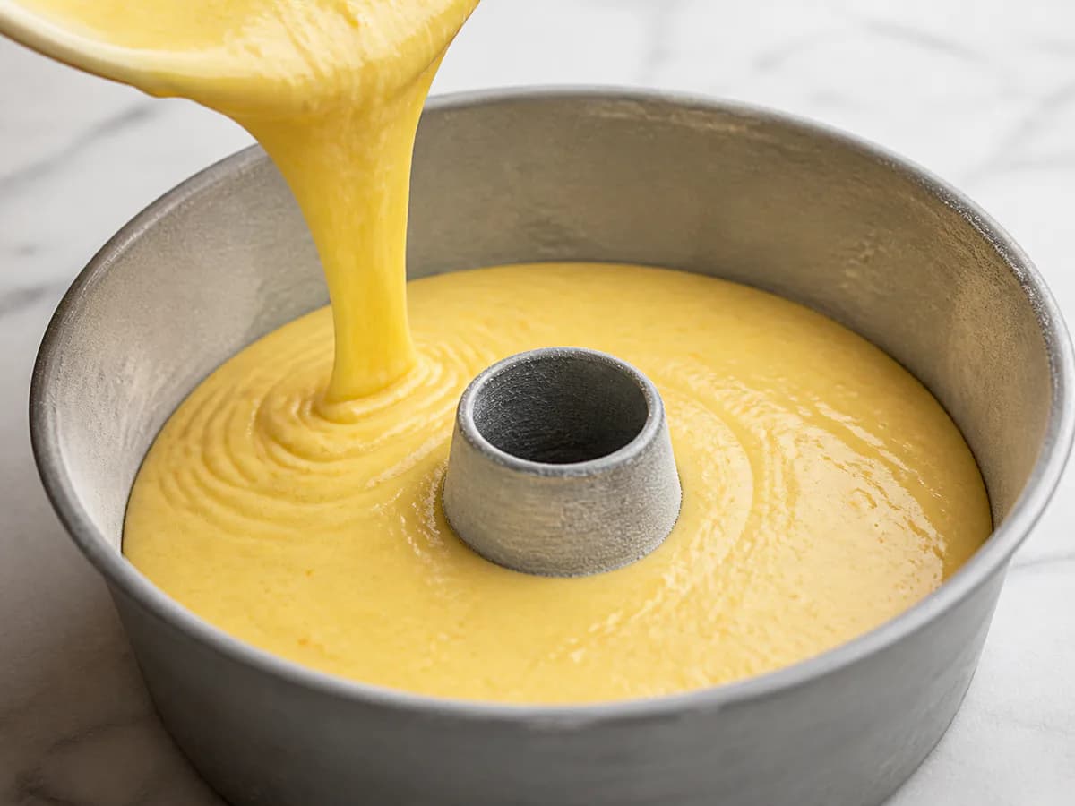 Preparação de Bolo de Laranja da Sogra durante a confeção
