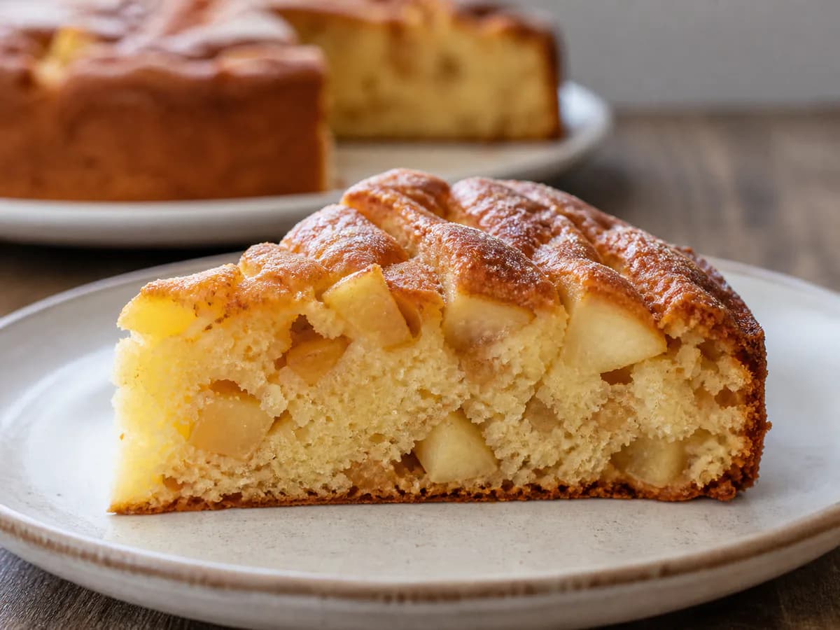 Pormenor de uma porção de Bolo de Maçã Divinal: Impossível Resistir!