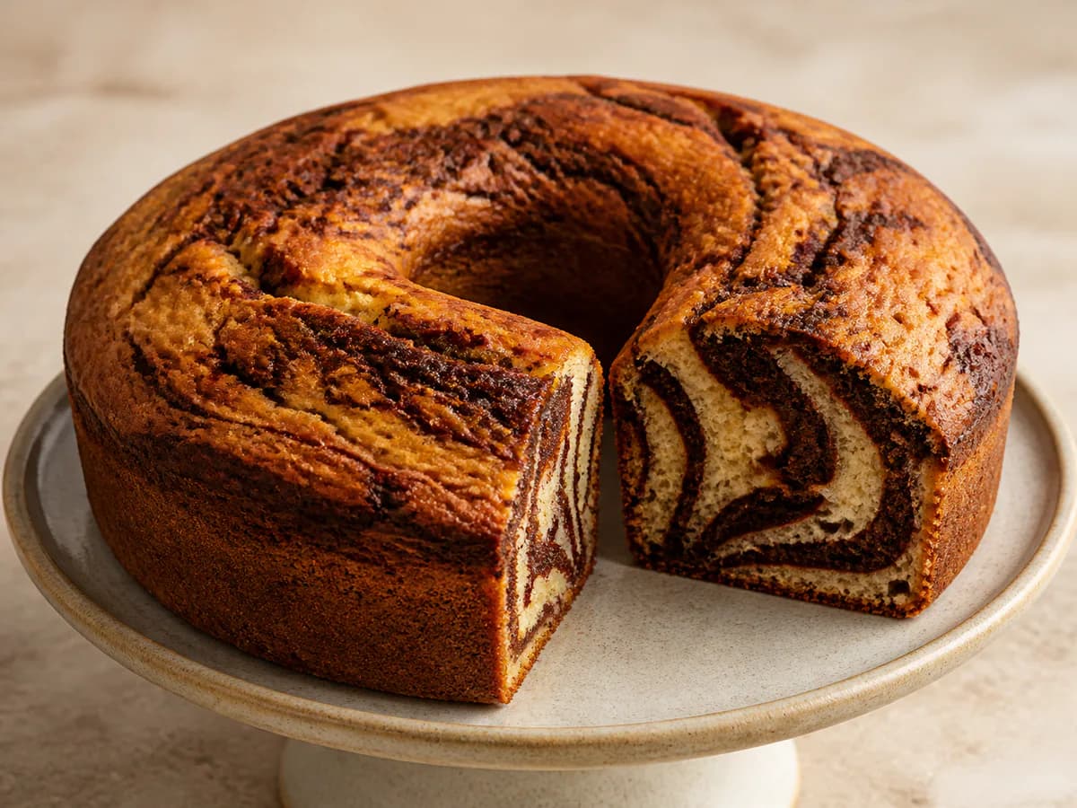 Bolo Mármore de Café Muito Fofinho e Com um Delicioso Sabor a Café