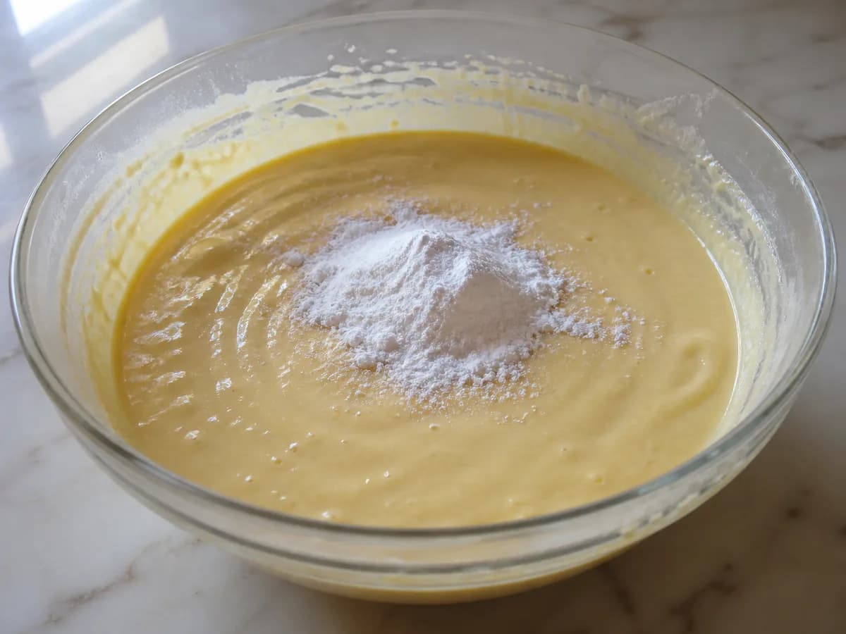 Preparação de Bolo de Mel com Leite Condensado durante a confeção