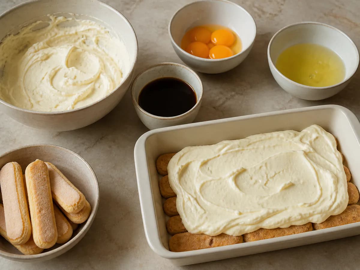 Preparação de Bolo Tiramisu Lusitano durante a confeção